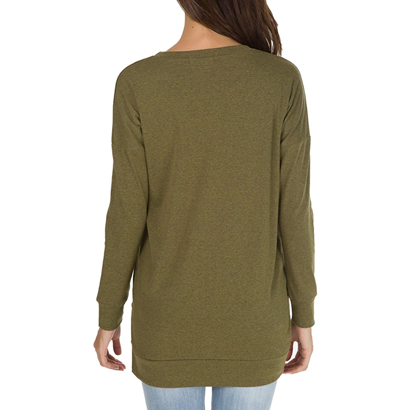 Women's long sleeve side slit loose top(Buy 3 Free Shipping)