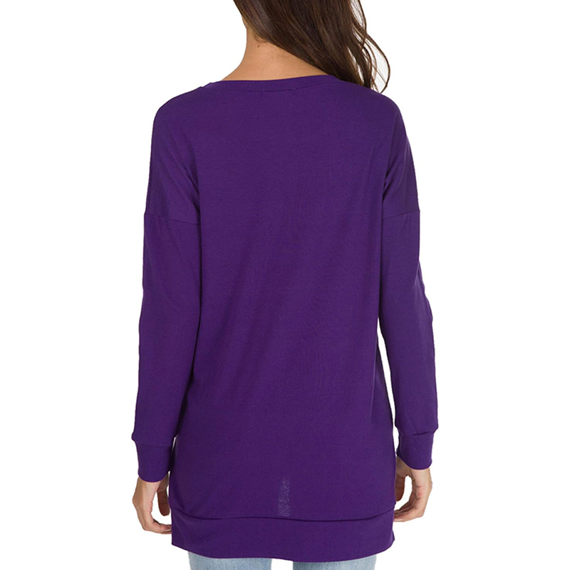 Women's long sleeve side slit loose top(Buy 3 Free Shipping)