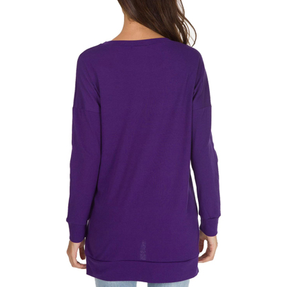 Women's long sleeve side slit loose top(Buy 3 Free Shipping)