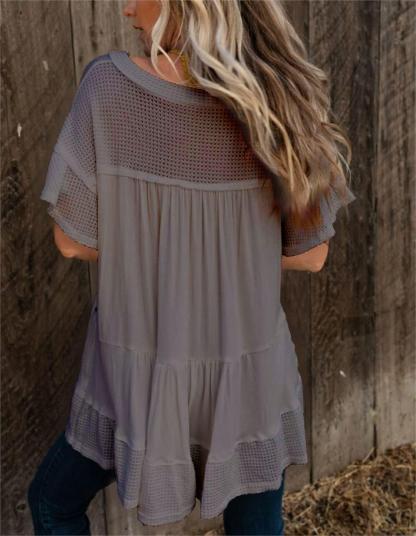 Women's V-Neck Rivet Short-Sleeved Top(Buy 2 Free Shipping)