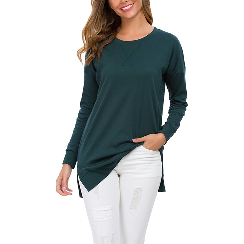Women's long sleeve side slit loose top(Buy 3 Free Shipping)