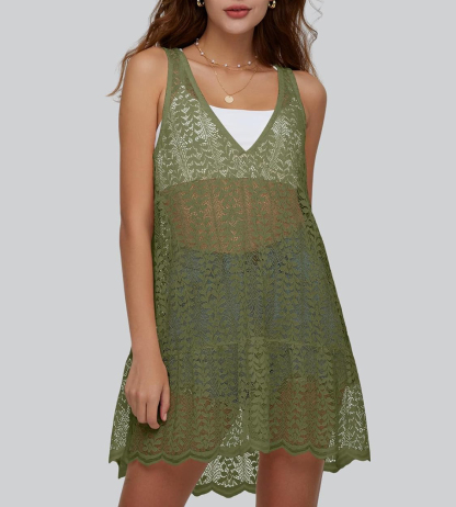 Women's Crochet Cutout V-Neck Swimsuit Cover-Up(Buy 2 Free Shipping)
