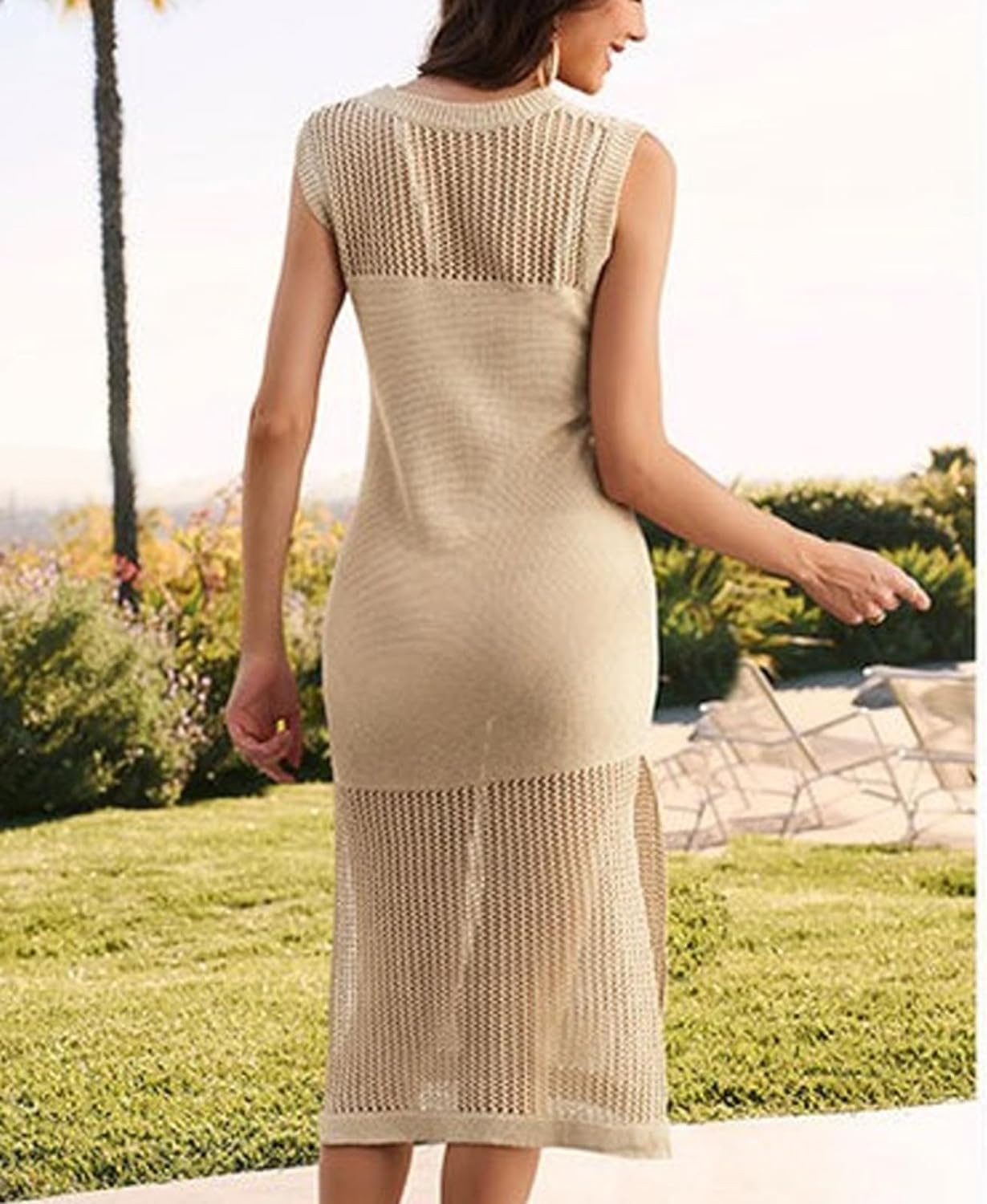Women's Side Slit Crochet Knit Dress(Buy 2 Free Shipping)