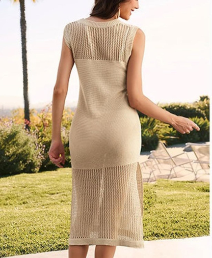 Women's Side Slit Crochet Knit Dress(Buy 2 Free Shipping)