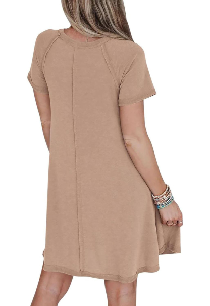 Women's Short Sleeve Swing Dress With Pockets（Buy 2 Free Shipping）