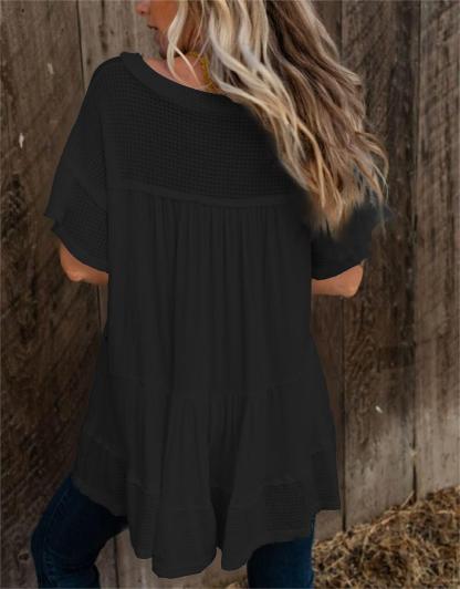 Women's V-Neck Rivet Short-Sleeved Top(Buy 2 Free Shipping)