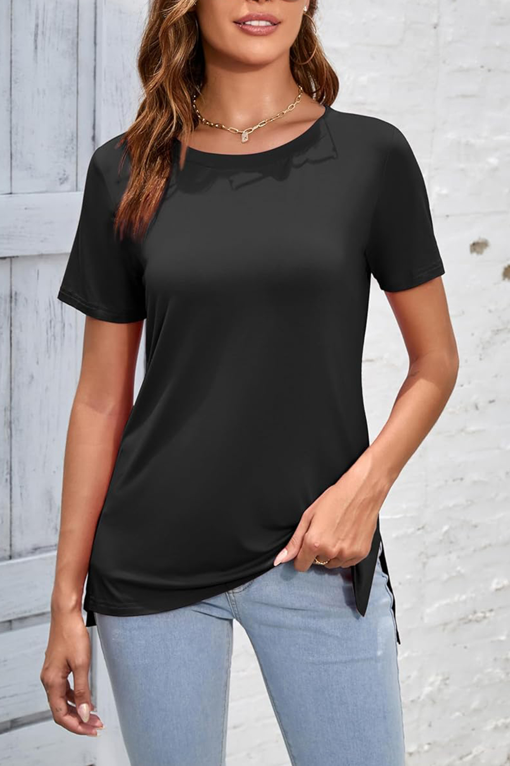 Summer Women's Casual Side Slit T-Shirt（Buy 3 Free Shipping）