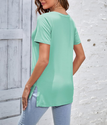 Summer Women's Casual Side Slit T-Shirt（Buy 3 Free Shipping）