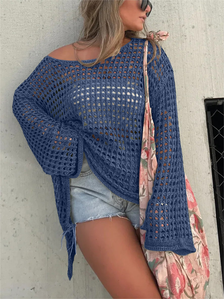 Women's Crochet Hollow Out Cover Up (Buy 2 Free Shipping)-Pink Laura