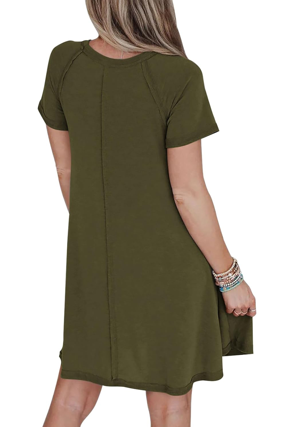 Women's Short Sleeve Swing Dress With Pockets（Buy 2 Free Shipping）
