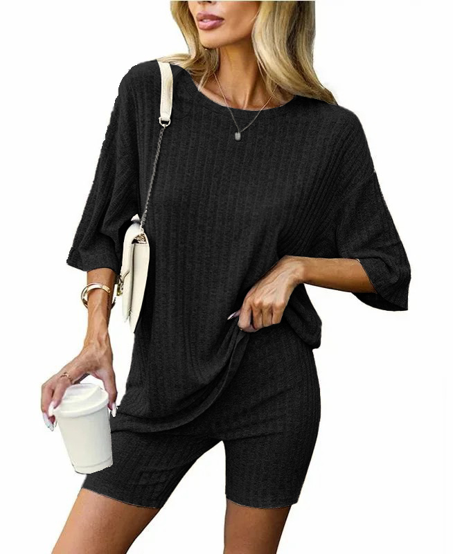 Women's Ribbed Summer Two Piece Lounge Set (Buy 2 Free Shipping) 