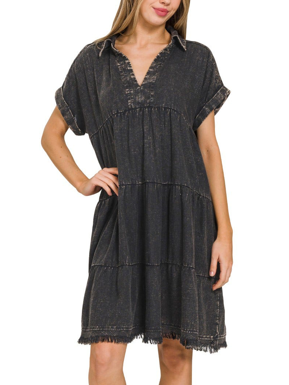 2024 Vintage Washed Denim Dress - Effortlessly Chic(Buy 2 Free Shipping）