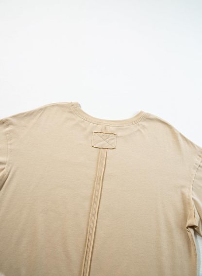 Round neck solid color short sleeve back spliced T-shirt cotton tee