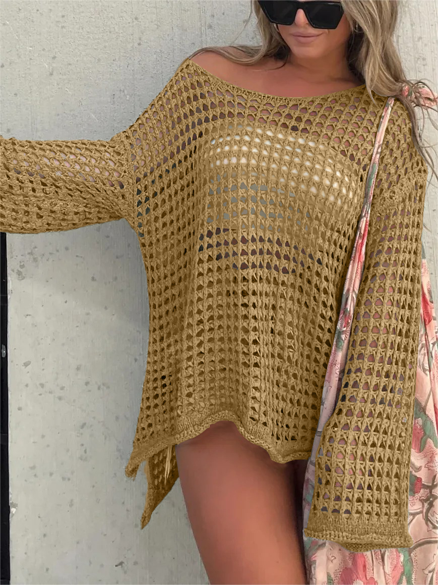 Women's Crochet Hollow Out Cover Up (Buy 2 Free Shipping)-Pink Laura