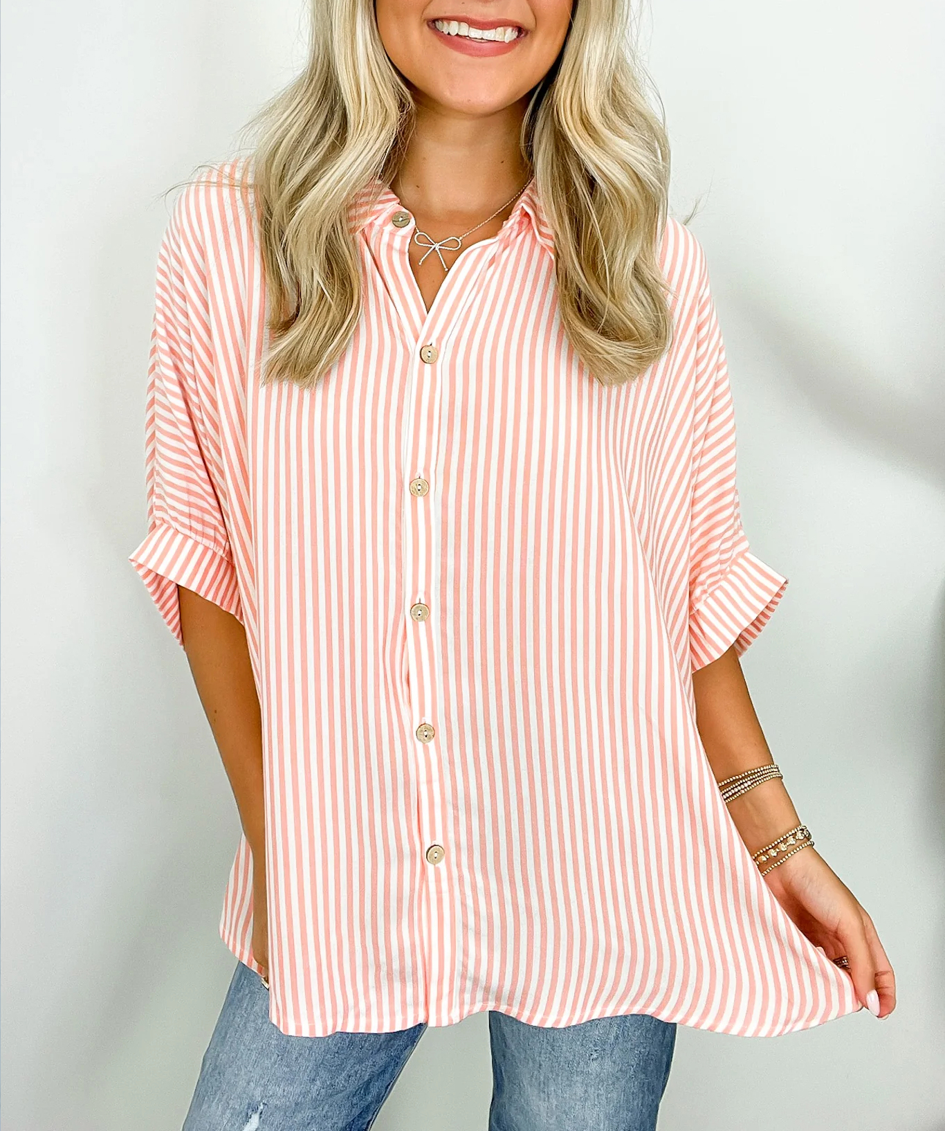 Women's Striped Buttoned Casual Top（Buy 2 Free Shipping）
