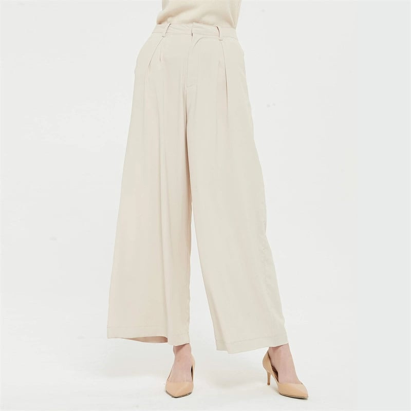 Women Wide Leg High Waist Pants-Pink Laura