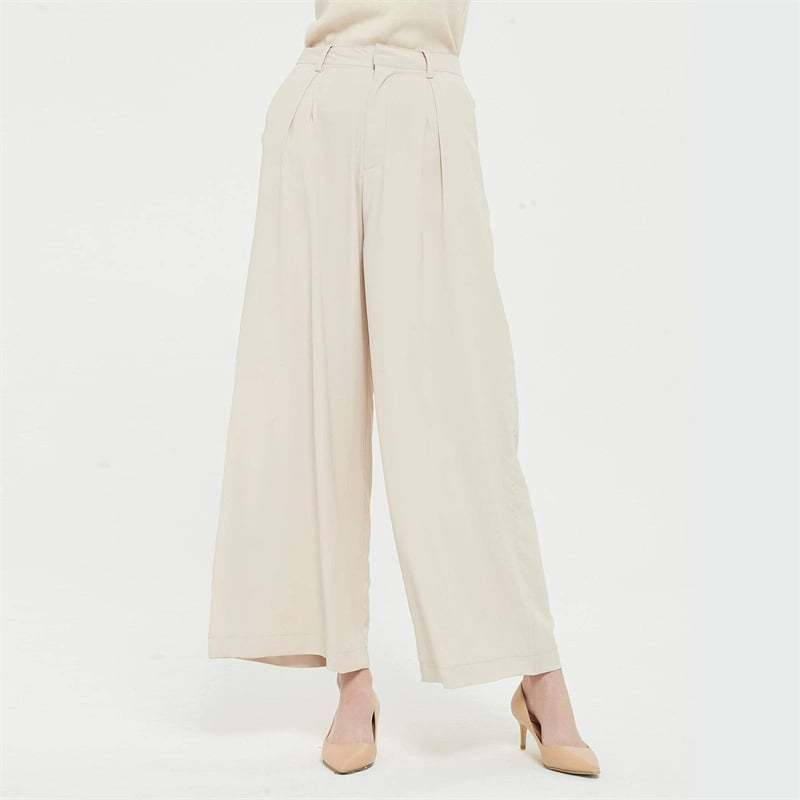 Women Wide Leg High Waist Pants-Pink Laura