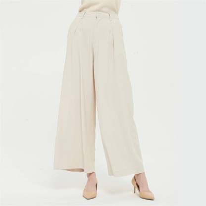 Women Wide Leg High Waist Pants-Pink Laura