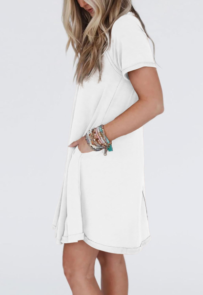Women's Short Sleeve Swing Dress With Pockets（Buy 2 Free Shipping）