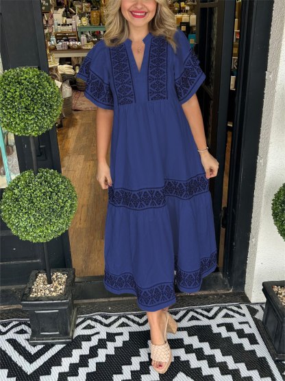 Women's Blend Embroidered Dress (Buy 2 Free Shipping)