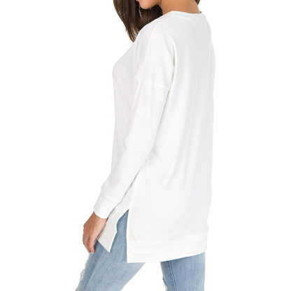 Women's long sleeve side slit loose top(Buy 3 Free Shipping)