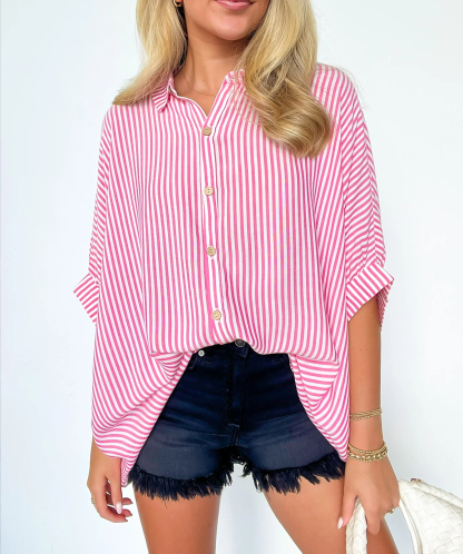 Women's Striped Buttoned Casual Top（Buy 2 Free Shipping）