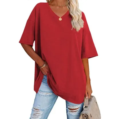 Summer New Women's Loose T-shirt-Pink Laura