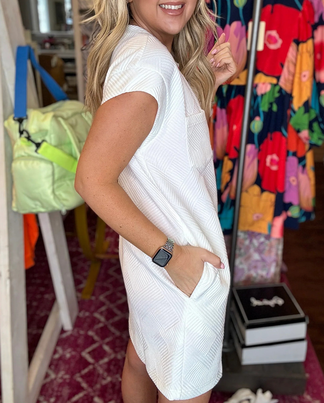 Women's Solid Textured Dress(Buy 2 Free Shipping)