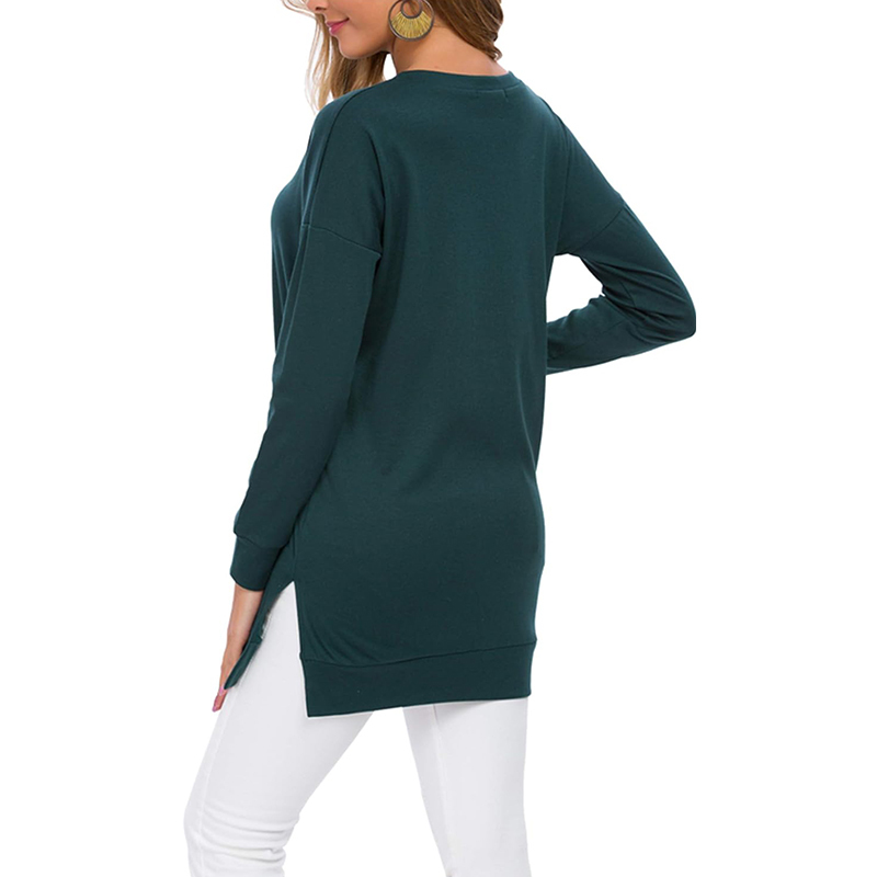 Women's long sleeve side slit loose top(Buy 3 Free Shipping)
