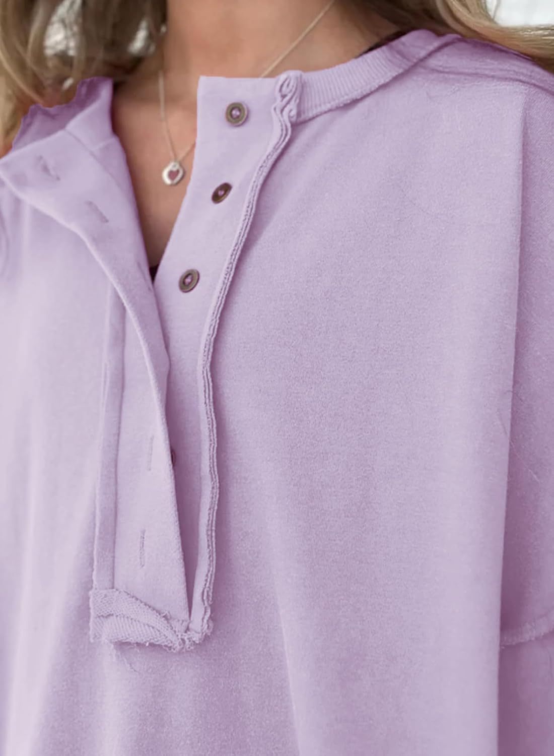 Women's Casual Short Sleeve Henley Neck T-Shirt