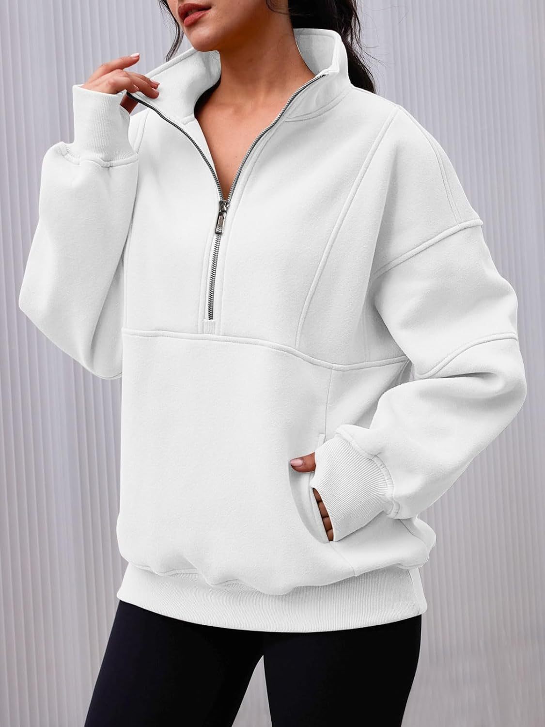 Women's Half Zip Oversized Sweatshirt（Buy 2 Free Shipping）