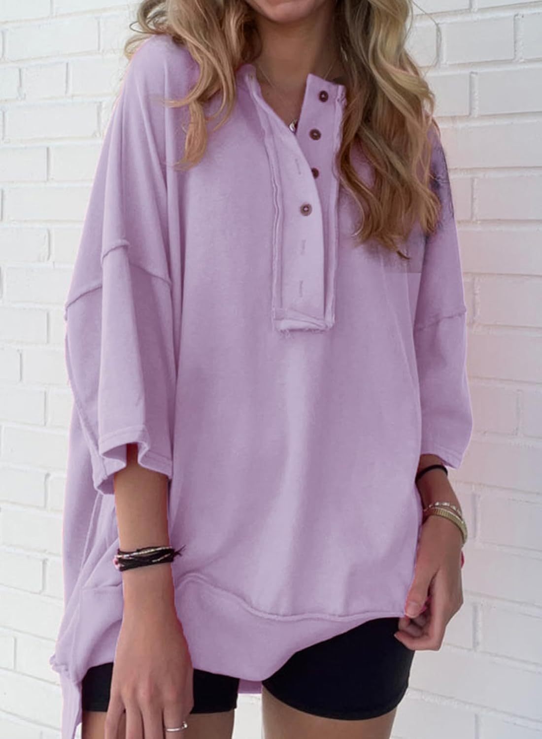 Women's Casual Short Sleeve Henley Neck T-Shirt(Buy 2 Free Shipping)