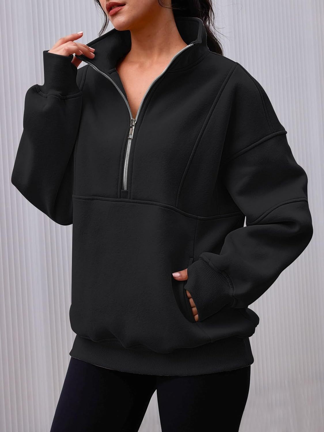 Women's Half Zip Oversized Sweatshirt（Buy 2 Free Shipping）