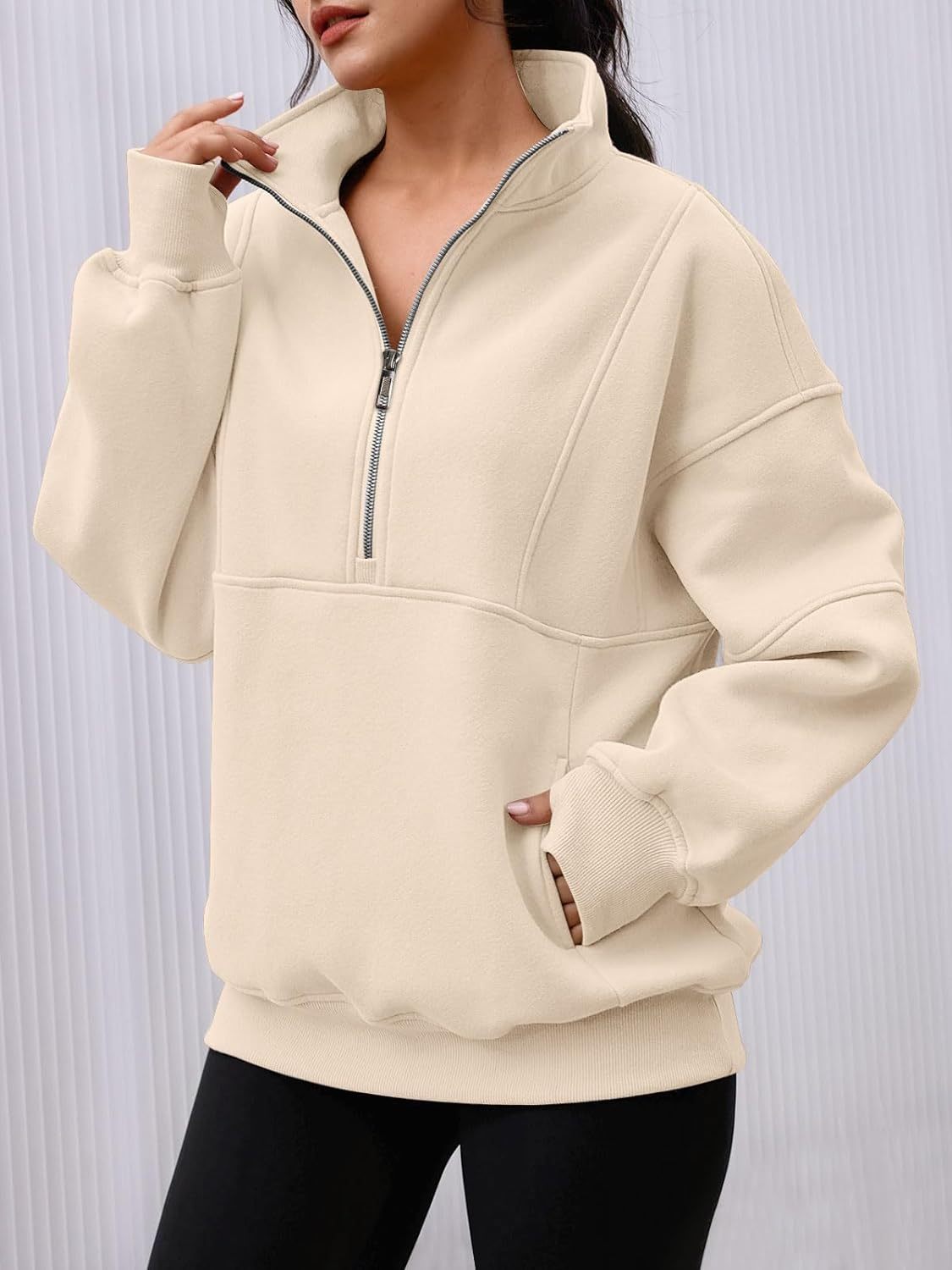 Women's Half Zip Oversized Sweatshirt（Buy 2 Free Shipping）