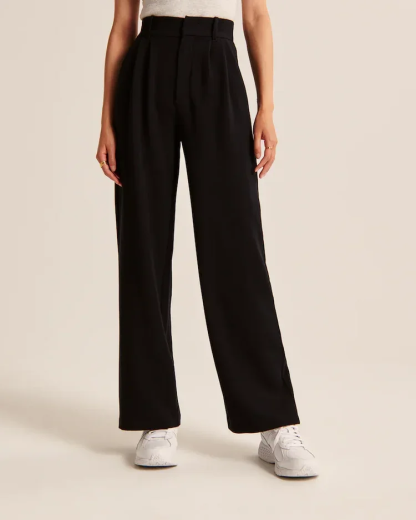 The Effortless Tailored Wide Leg Pants For Women-Pink Laura