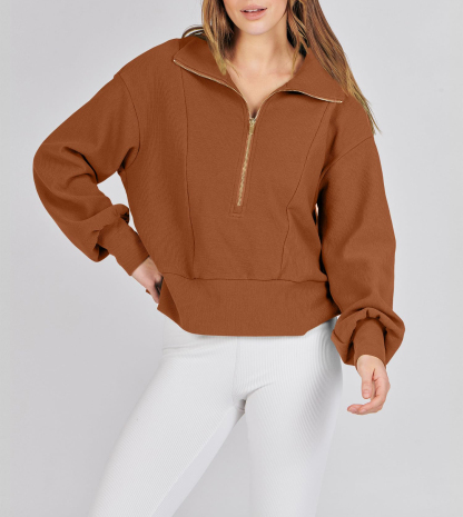 Women's Half Zip Cropped Sweatshirt(Buy 2 Free Shipping)