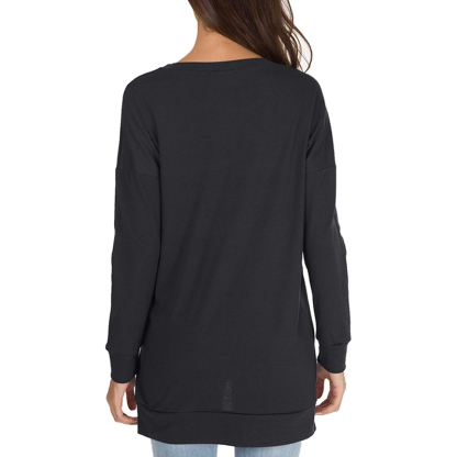 Women's long sleeve side slit loose top(Buy 3 Free Shipping)