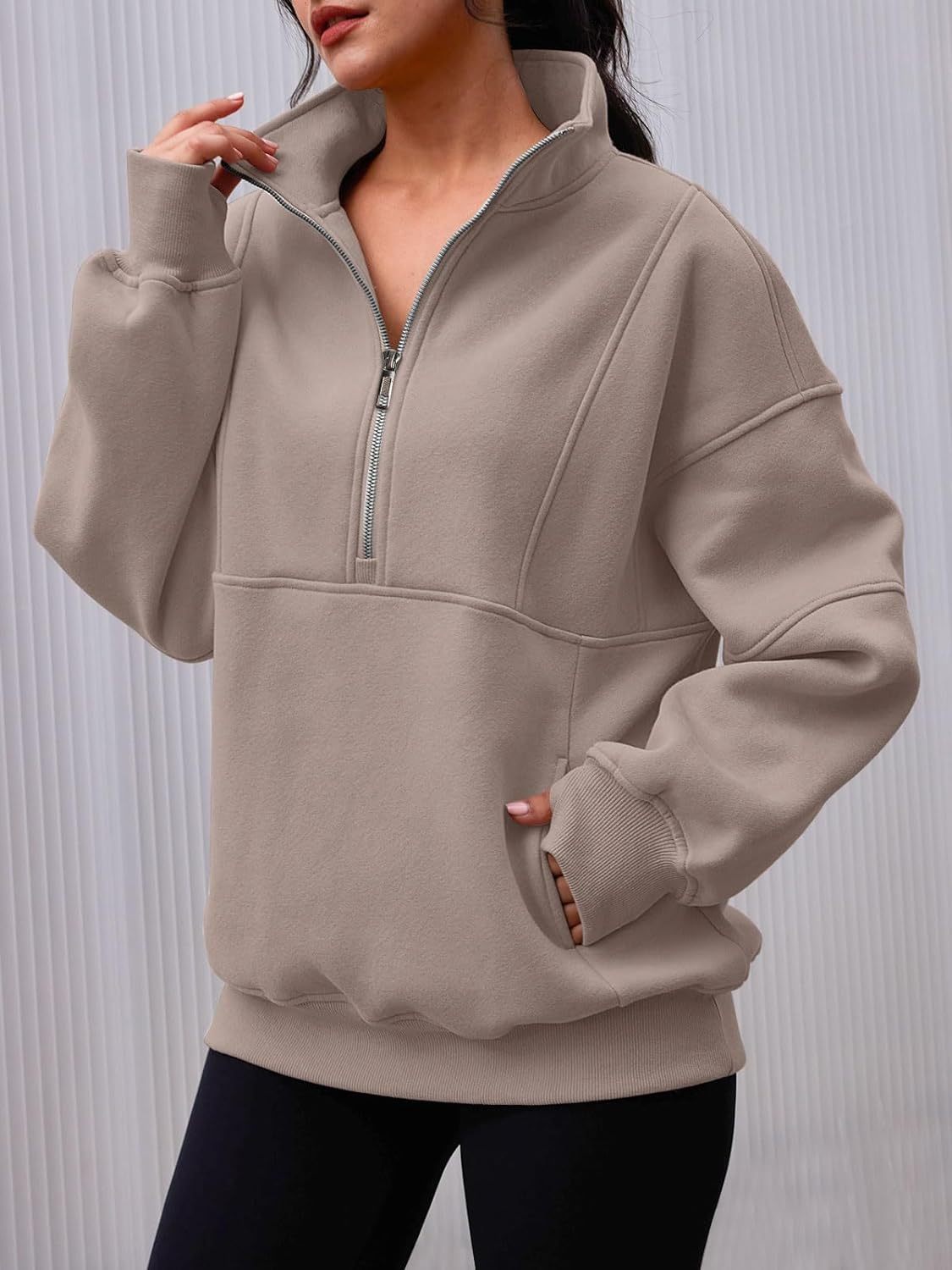 Women's Half Zip Oversized Sweatshirt（Buy 2 Free Shipping）