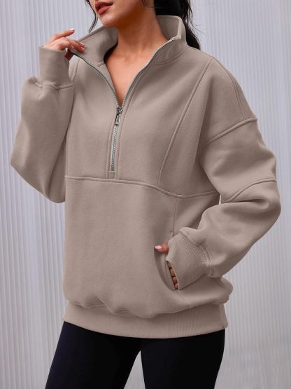 Women's Half Zip Oversized Sweatshirt（Buy 2 Free Shipping）