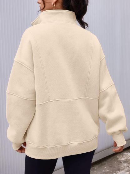 Women's Half Zip Oversized Sweatshirt（Buy 2 Free Shipping）
