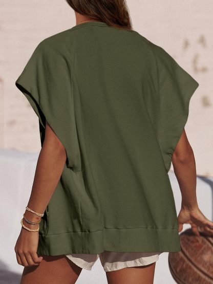 Women's Zippered Cap Sleeve Tracksuit With Pockets(Buy 2 Free Shipping)