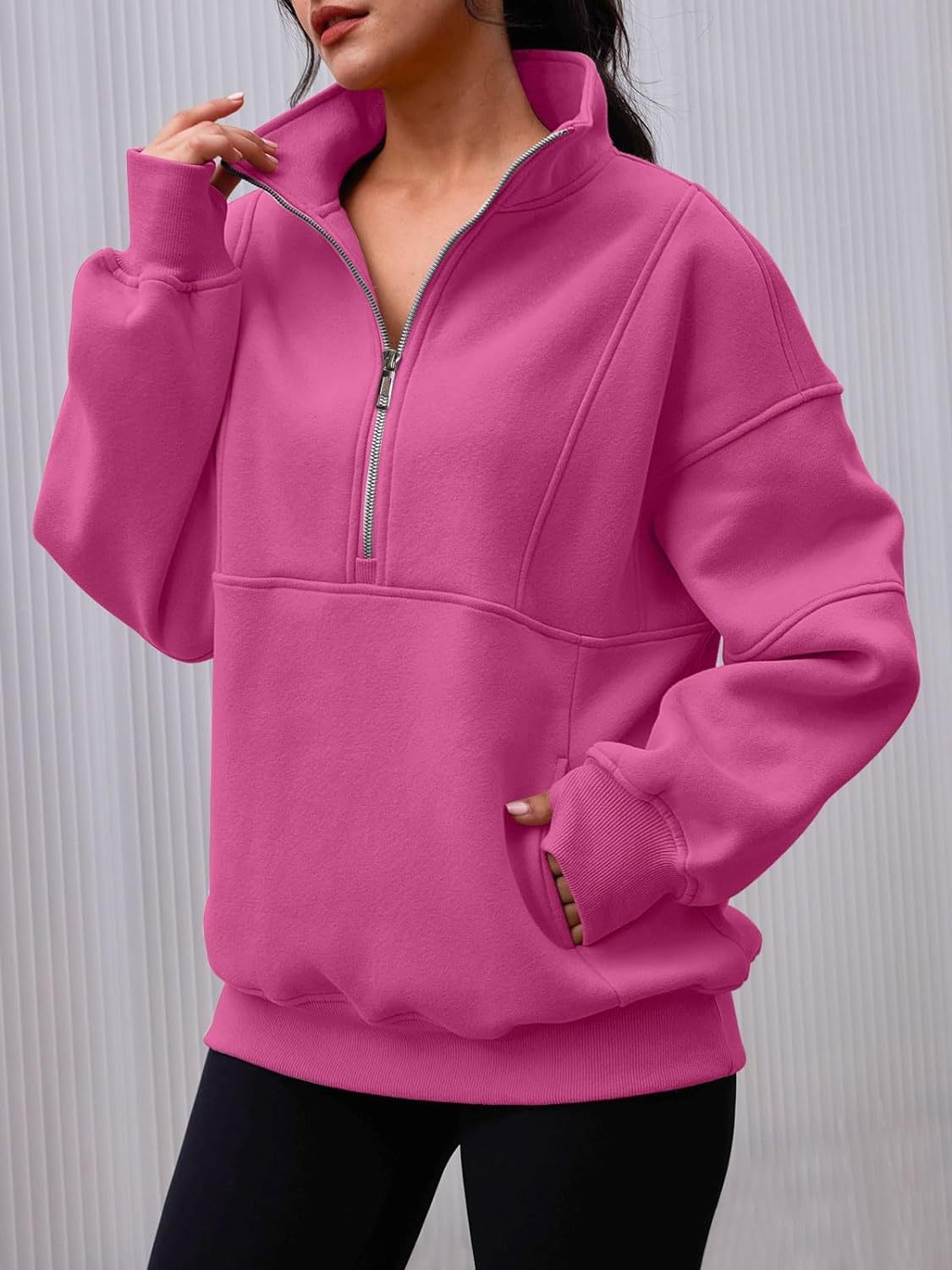 Women's Half Zip Oversized Sweatshirt（Buy 2 Free Shipping）