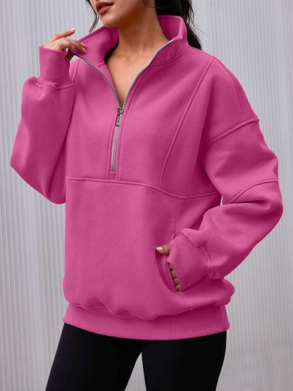 Women's Half Zip Oversized Sweatshirt（Buy 2 Free Shipping）
