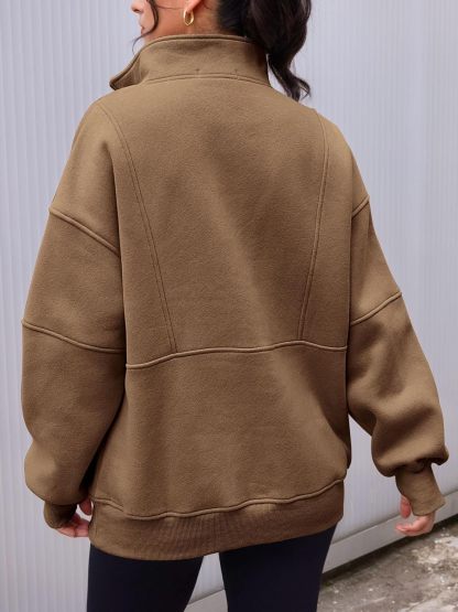 Women's Half Zip Oversized Sweatshirt（Buy 2 Free Shipping）