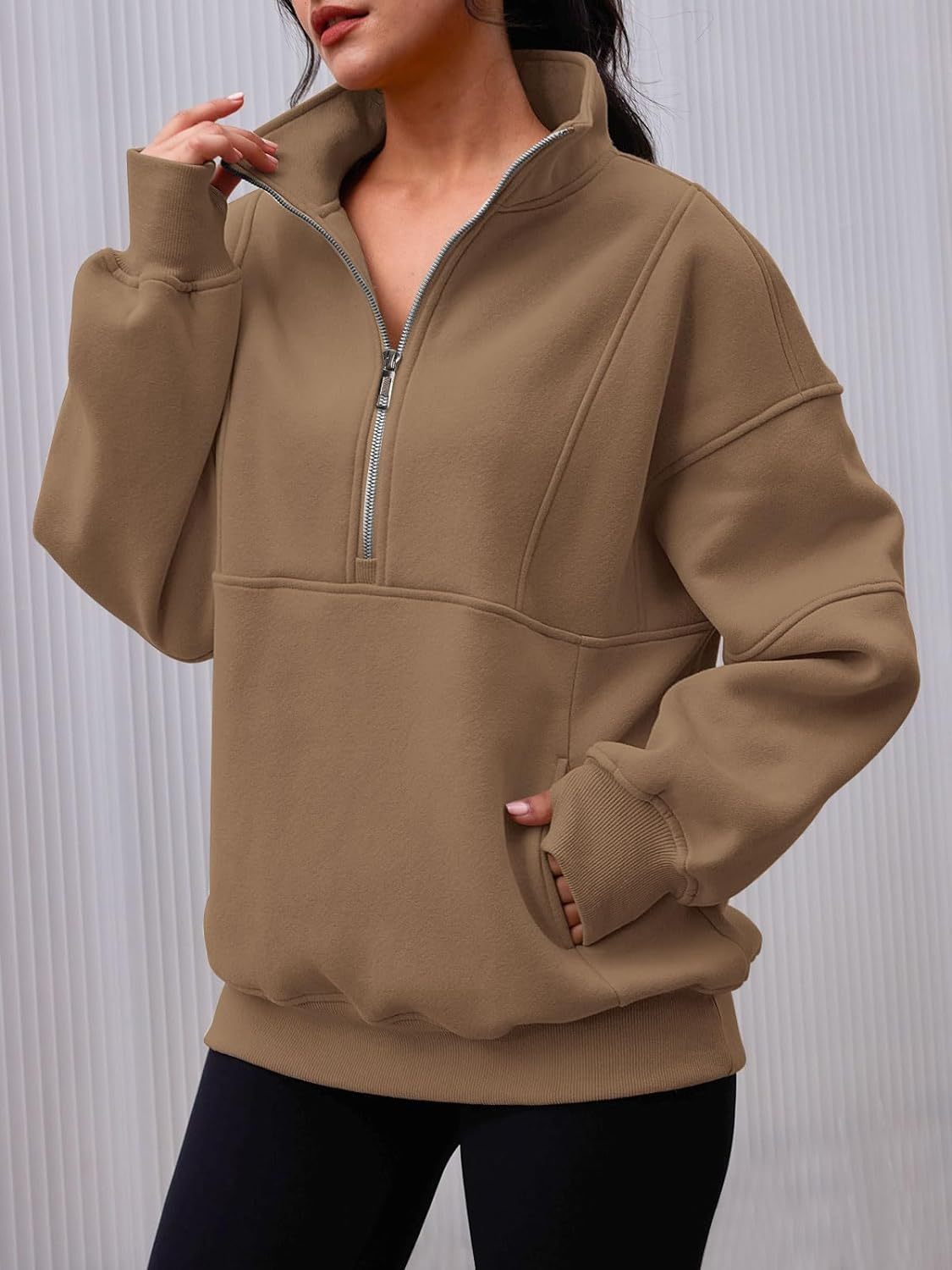 Women's Half Zip Oversized Sweatshirt（Buy 2 Free Shipping）