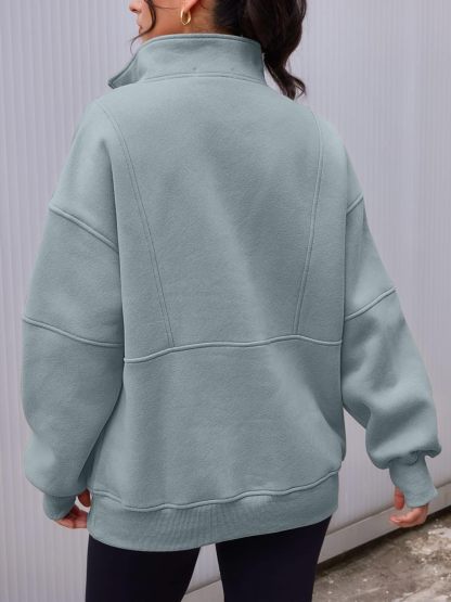 Women's Half Zip Oversized Sweatshirt（Buy 2 Free Shipping）