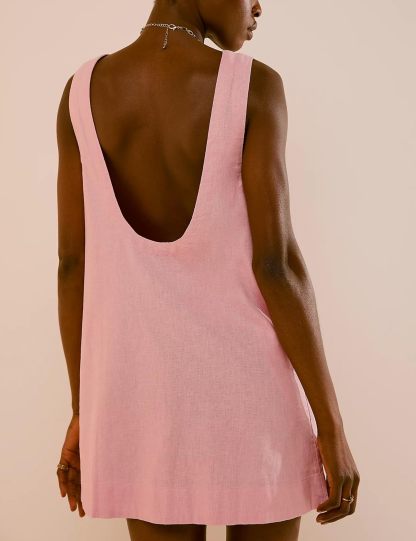 Women's Round Neck Sleeveless Backless Mini Dress（Buy 2 Free Shipping）