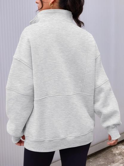 Women's Half Zip Oversized Sweatshirt（Buy 2 Free Shipping）