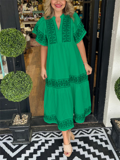 Women's Blend Embroidered Dress (Buy 2 Free Shipping)