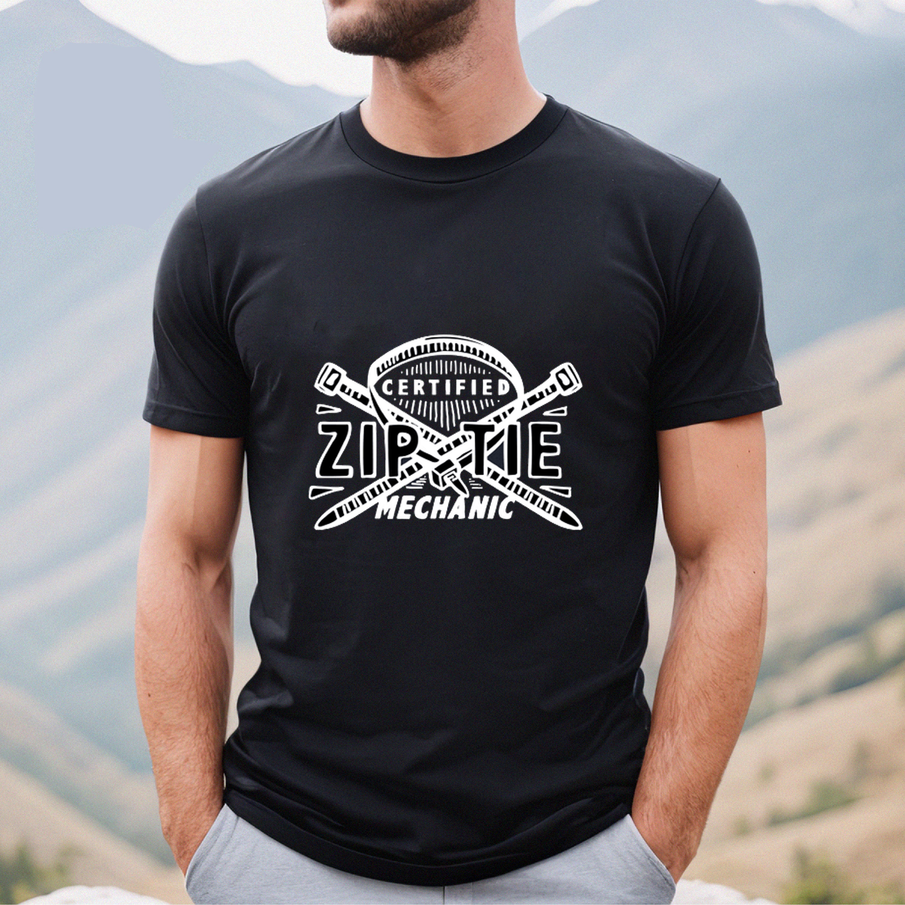CERTIFIED ZIPTIE MECHANIC 🔧 – Men's T Shirt (Buy 3 Free Shipping)